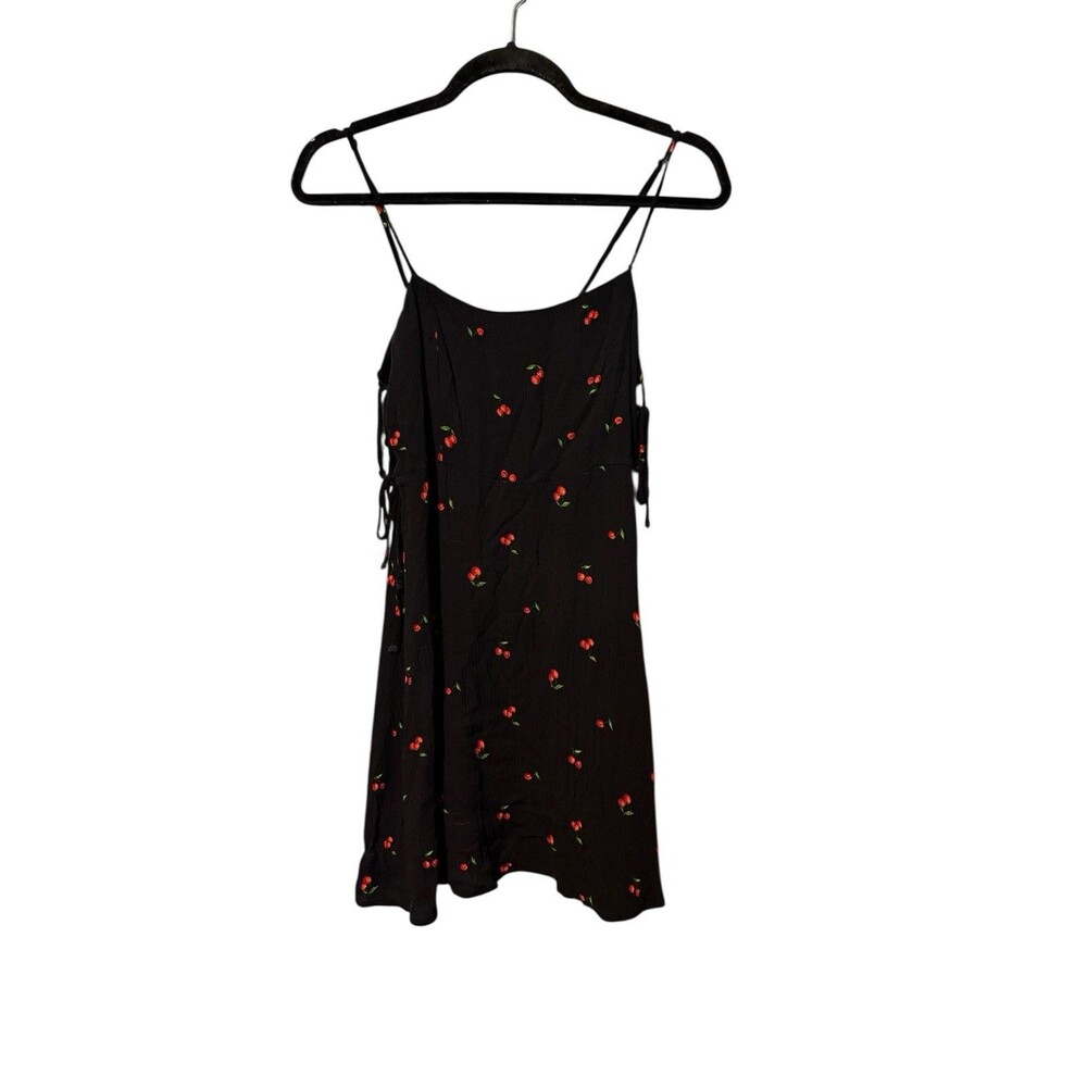 Free People Cherry Print Mini Dress Size S Black Red